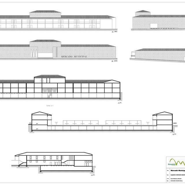 Alçados e Cortes - Mercado Municipal de Mirandela