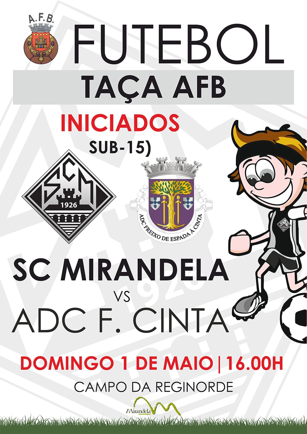 cartazes_jogo_Futebol_Ta_a_AFB_-_Iniciados_SC_Miranela_vs