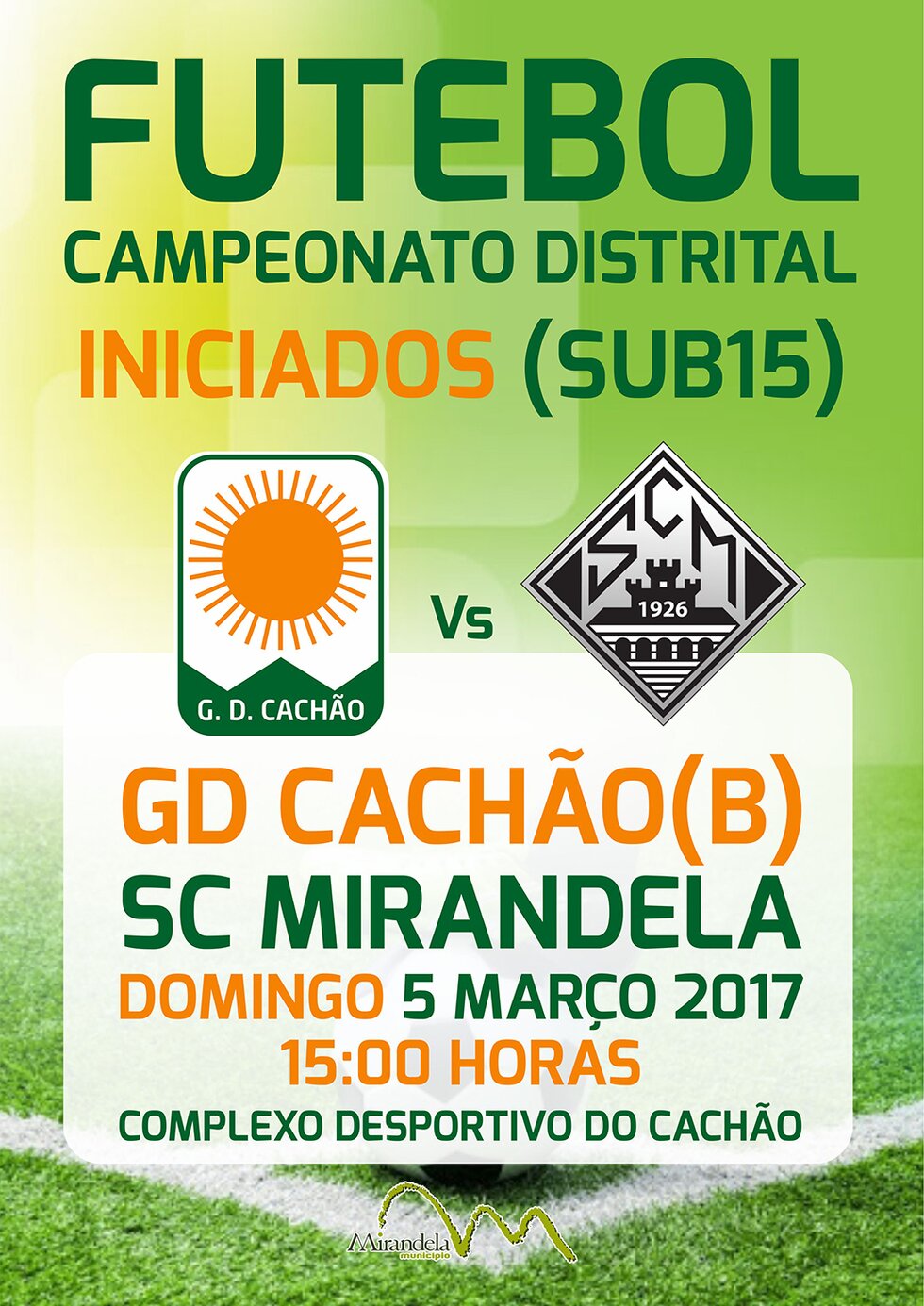 cartaz_futebol__Iniciados_CD_GDC_vs_SC_Mirandela